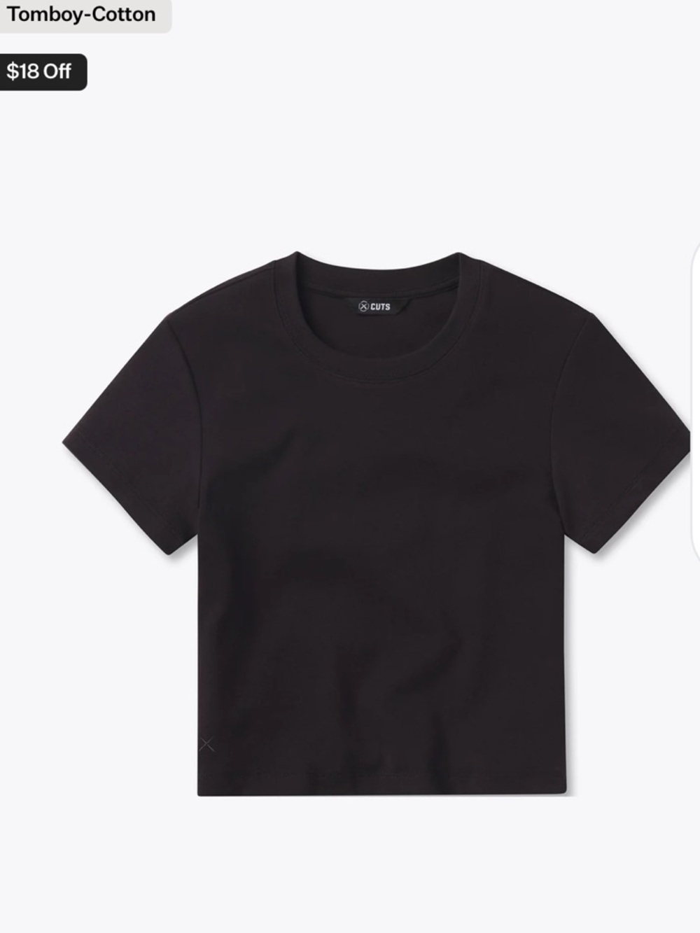 Cute tomboy Tee cropped- black